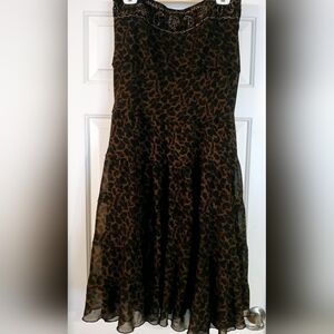Mix Nouveau Animal Print Ruffle Maxi Skirt Size 26